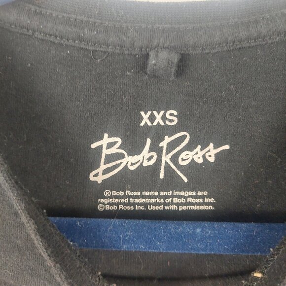 Bob Ross T-Shirt Women XXS Black with Graphic - Picture 5 of 6